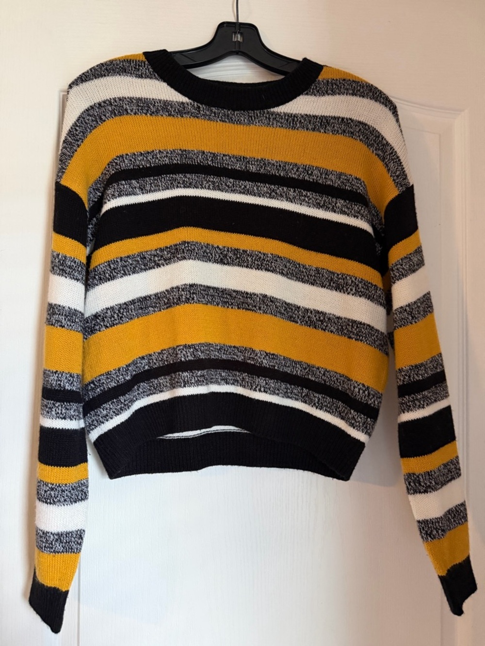 H&M Grey, Mustard, and Black Striped Sweater Size Medium